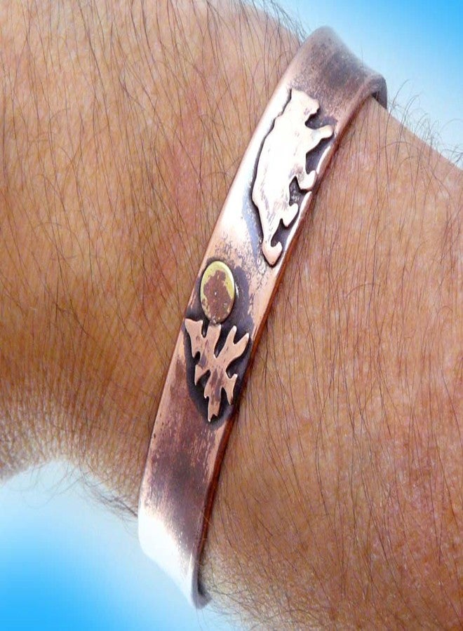 Modern Artisans American Made Rustic Copper Cuff Bracelet - Bear (Large Size, suitable for 7.75" to 8" wrist) - Image 4